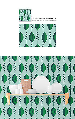 백그라운드 잎 패턴 일러스트 자연 나뭇잎 북유럽 북유럽스타일 사람없음 자연물 목업 국내일러스트 AI파일 식물 유럽 무늬 생태계 스타일 파일형식 벡터