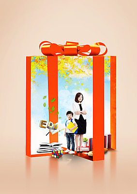 전신 PSD 편집이미지 여자 어린이교육 남자 리본 어린이 40대 엄마 서기 소년 성인 두명 앞모습 책 선물상자 한국인 큐브 이미지편집 교육 뷰포인트 중년 가족 모션 선물 사람 동양인 상자 파일형식