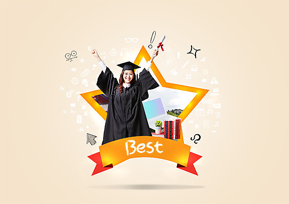 PSD 편집이미지 여자 교육 별 대학생 학사모 졸업 한명 서기 상반신 20대 성인 앞모습 책 한국인 성인여자한명만 이미지편집 자연요소 모자_잡화 1 학생 뷰포인트 모션 사람 동양인 청년 여자한명만 성인여자만 파일형식