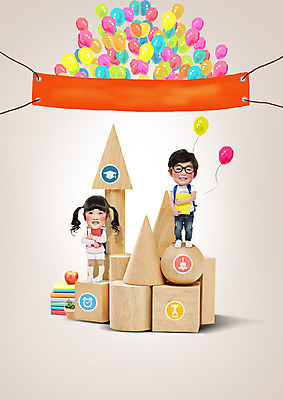 전신 PSD 편집이미지 여자 어린이교육 남자 어린이 책가방 서기 두명 앞모습 책 공책 한국인 사과 풍선 어린이만 이미지편집 교육 뷰포인트 가방 과일 모션 문구용품 사람 동양인 파일형식