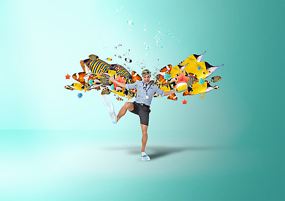 전신 PSD 서양인 외국인 편집이미지 남자 여행 여러마리 한명 서기 정장 앞모습 여름휴가 바캉스 물고기밥 성인남자한명만 이미지편집 1 옷 뷰포인트 다수 모션 휴가 사람 인종 먹이 남자한명만 성인남자만 파일형식 여름_계절