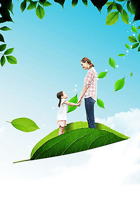 PSD 서양인 외국인 편집이미지 여자 딸 어린이 가족 엄마 나뭇잎 서기 상반신 성인 두명 옆모습 손잡기 여자만 이미지편집 뷰포인트 잎 관계 모션 사람 인종 파일형식