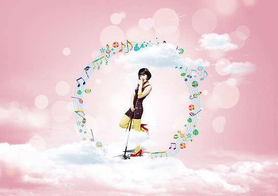 전신 PSD 구름 편집이미지 여자 음표 포토일러 한명 서기 20대 성인 앞모습 옆모습 한국인 잡기 마이크 여자만 성인여자한명만 이미지편집 자연요소 1 기호 음악 뷰포인트 음향기기 모션 사람 동양인 청년 여자한명만 성인여자만 파일형식