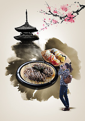 전신 PSD 편집이미지 여자 한명 서기 성인 옆모습 일본 초밥 한국인 메밀국수 성인여자한명만 이미지편집 1 아시아 음식 뷰포인트 모션 사람 동양인 면류 일본음식 여자한명만 성인여자만 파일형식