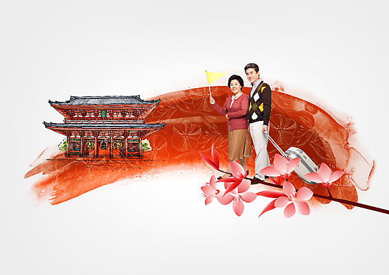 전신 PSD 편집이미지 여자 남자 중년 여행 서기 두명 옆모습 여행가방 일본 한국인 중년부부 중년만 이미지편집 부부 아시아 뷰포인트 가방 모션 사람 동양인 성인 성인만 파일형식