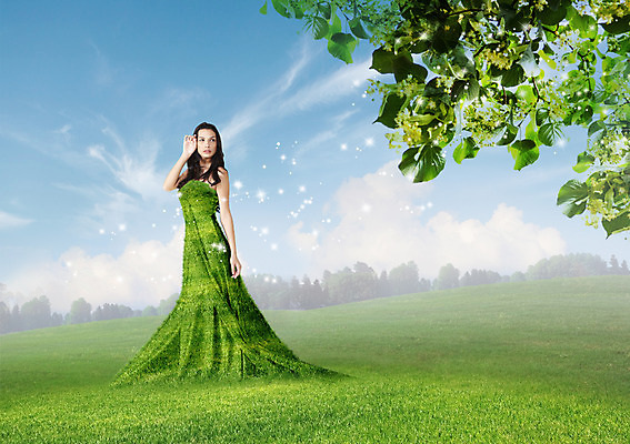 전신 PSD 서양인 외국인 편집이미지 드레스 여자 나뭇잎 한명 서기 잔디 성인 앞모습 환경 녹색배경 성인여자한명만 이미지편집 식물 1 옷 뷰포인트 백그라운드 잎 모션 사람 인종 초록색 여자한명만 성인여자만 파일형식