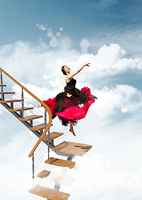 전신 PSD 구름 편집이미지 여자 하늘 한명 20대 성인 옆모습 계단 점프 한국인 한국무용 성인여자한명만 성인만 이미지편집 자연요소 1 뷰포인트 모션 사람 동양인 청년 춤 전통무용 여자한명만 성인여자만 파일형식