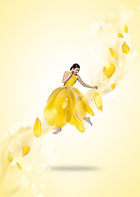 전신 PSD 서양인 외국인 편집이미지 여자 꽃 한명 20대 성인 앞모습 뷰티 노란색 점프 성인여자한명만 성인만 이미지편집 식물 1 뷰포인트 컬러 모션 사람 인종 청년 여자한명만 성인여자만 파일형식