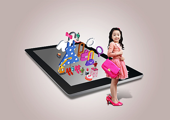 전신 PSD 편집이미지 여자 구두 가방 서기 미소 들기 옆모습 쇼핑 태블릿 한국인 이미지편집 잡화 뷰포인트 신발 모션 표정 사람 동양인 전자제품 스마트기기 파일형식