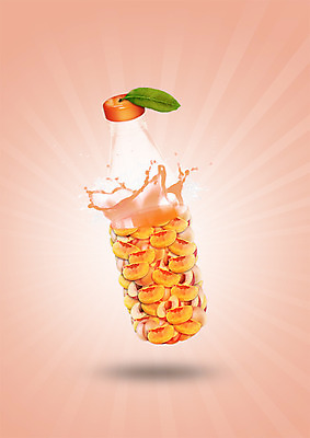 PSD 편집이미지 음식 유리병 사람없음 복숭아 복숭아주스 살구색 이미지편집 컬러 과일 병_용기 과일주스 파일형식