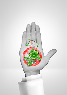 PSD 편집이미지 손 남자 의학 두명 신체부위 한국인 금지 아기 바이러스 박테리아 남자아기만 이미지편집 사람 동양인 남자만 아기만 파일형식