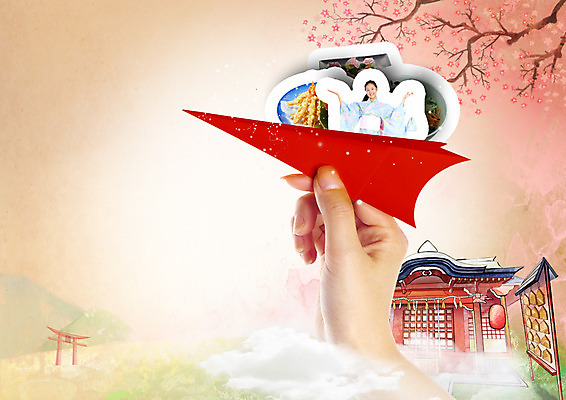 PSD 외국인 편집이미지 손 여자 들기 상반신 두명 신체부위 일본 기모노 종이비행기 성인여자만 이미지편집 아시아 모션 사람 인종 일본전통의상 종이접기 여자만 성인만 파일형식