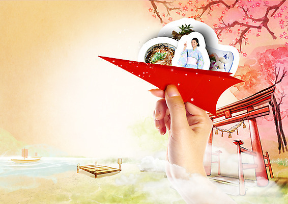 PSD 외국인 편집이미지 손 여자 들기 상반신 두명 신체부위 일본 기모노 종이비행기 성인여자만 이미지편집 아시아 모션 사람 인종 일본전통의상 종이접기 여자만 성인만 파일형식