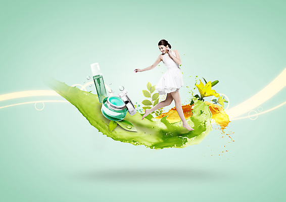 전신 PSD 서양인 외국인 편집이미지 여자 꽃 한명 서기 20대 성인 앞모습 뷰티 화장품 수분크림 성인여자한명만 이미지편집 식물 1 뷰포인트 모션 사람 인종 청년 여자한명만 성인여자만 파일형식