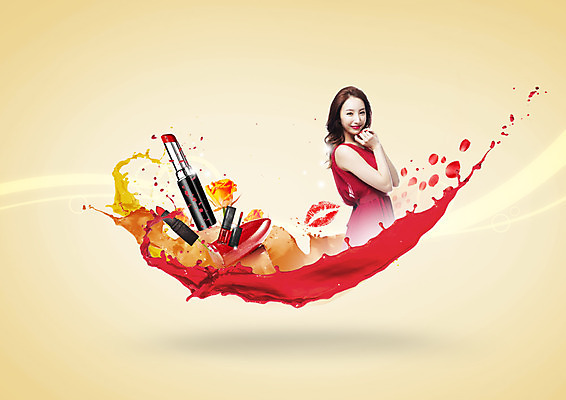 PSD 편집이미지 여자 한명 미소 상반신 20대 성인 옆모습 빨간색 뷰티 한국인 립스틱 의료성형뷰티 성인여자한명만 이미지편집 1 뷰포인트 컬러 표정 사람 동양인 청년 화장품 여자한명만 성인여자만 파일형식