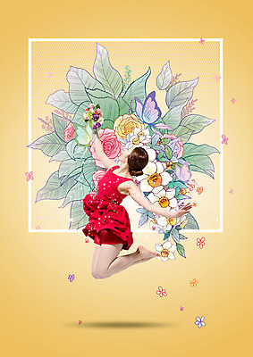 PSD 편집이미지 여자 꽃 포토일러 한명 들기 20대 성인 옆모습 뷰티 점프 한국인 성인여자한명만 이미지편집 식물 1 뷰포인트 모션 사람 동양인 청년 여자한명만 성인여자만 파일형식