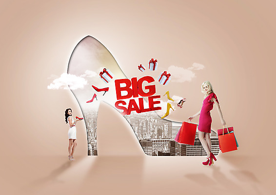 전신 PSD 서양인 외국인 편집이미지 여자 구두 서기 들기 성인 두명 옆모습 선물상자 쇼핑 쇼핑백 세일 성인여자만 이미지편집 뷰포인트 신발 가방 모션 선물 사람 인종 상자 여자만 성인만 파일형식