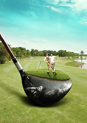 전신 PSD 서양인 외국인 편집이미지 커플 여자 남자 골프 서기 성인 두명 앞모습 골프채 성인만 이미지편집 뷰포인트 관계 모션 골프용품 사람 인종 구기 파일형식