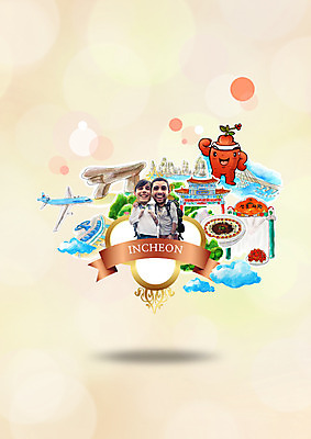 PSD 서양인 외국인 편집이미지 남자 여행 서기 미소 상반신 성인 두명 앞모습 인천 홍삼 성인남자만 이미지편집 뷰포인트 모션 한국 표정 사람 인종 삼 남자만 성인만 파일형식