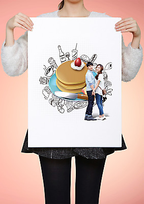 전신 PSD 편집이미지 여자 남자 여행 서기 들기 상반신 성인 앞모습 옆모습 세명 한국인 팬케이크 성인만 이미지편집 뷰포인트 모션 사람 동양인 케이크 파일형식