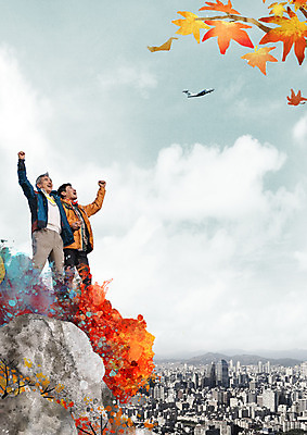 전신 PSD 구름 편집이미지 남자 아들 여행 단풍 낙엽 가족 하늘 서기 성인 두명 앞모습 한국인 가을 아빠 성인남자만 이미지편집 자연요소 계절 뷰포인트 잎 관계 모션 사람 동양인 남자만 성인만 파일형식