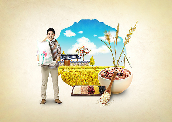 전신 PSD 편집이미지 남자 밥 한명 서기 미소 성인 앞모습 한국인 벼 쌀 농부 오곡 성인남자한명만 이미지편집 직업 1 음식 뷰포인트 모션 곡류 표정 사람 동양인 남자한명만 성인남자만 파일형식