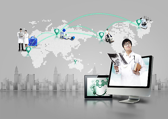 전신 PSD 서양인 편집이미지 여자 남자 의학 서기 여러명 상반신 성인 앞모습 컴퓨터 한국인 의사 성인만 이미지편집 외국인 뷰포인트 다수 모션 사람 동양인 전자제품 의료진 파일형식