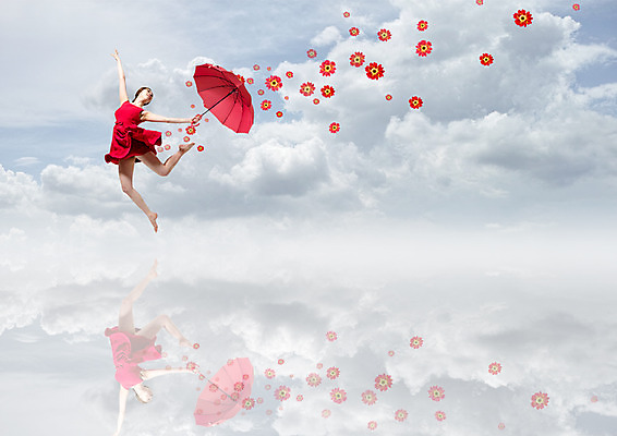 PSD 구름 편집이미지 여자 꽃 우산 하늘 들기 성인 옆모습 점프 한국인 춤 성인여자한명만 이미지편집 자연요소 식물 뷰포인트 모션 문화예술 사람 동양인 여자한명만 성인여자만 파일형식
