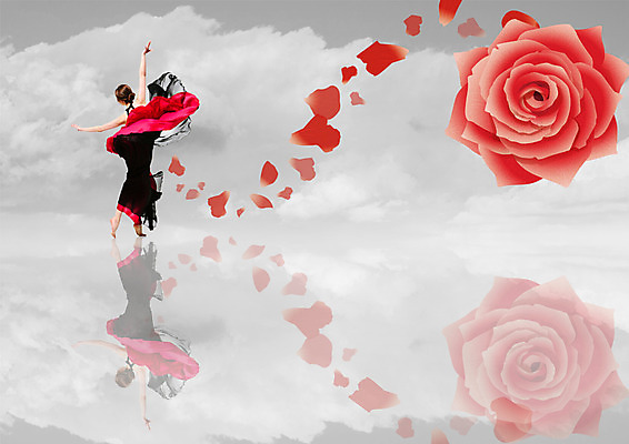 전신 PSD 편집이미지 여자 한명 성인 뒷모습 장미 점프 춤 성인여자한명만 이미지편집 1 꽃 뷰포인트 모션 문화예술 사람 여자한명만 성인여자만 파일형식
