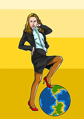 전신 PSD 우먼라이프 여자 일러스트 한명 정장 성인 비즈니스우먼 지구모양 국내일러스트 모양 1 라이프스타일 옷 지구 비즈니스 사람 직장인 파일형식