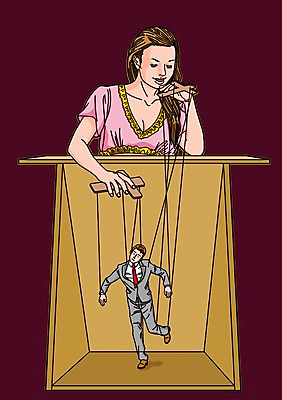 PSD 우먼라이프 여자 남자 일러스트 성인 두명 마리오네트 마리오네트인형 손인형극 인형극 국내일러스트 라이프스타일 인형 사람 연극 파일형식