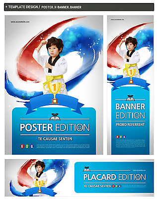 PSD 템플릿 1 배너 배너템플릿 남자 가로배너 ZIP 포스터 리본 세로배너 어린이 스포츠 한명 상반신 세트 숫자 한국인 현수막 우승 수비 트로피 태권도 태극 태권도복 문자 문양 모션 도복 사람 동양인 가로 세로 격투기 최고 상_우승 파일형식