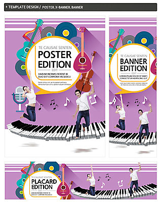 PSD 백인 템플릿 배너 배너템플릿 여자 남자 가로배너 ZIP 포스터 세로배너 악기 음악 문화예술 성인 두명 30대 세트 점프 음악감상 현수막 기타 피아노건반 건반 건반악기 바이올린 마이크 하프 서양인 음향기기 모션 현악기 사람 가로 세로 장년 감상 피아노 파일형식