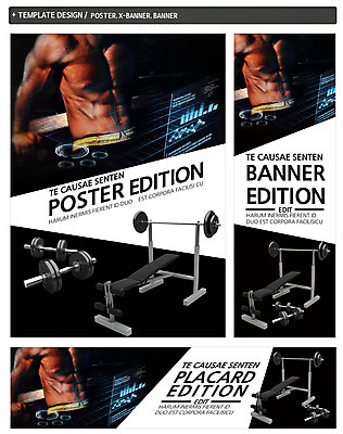PSD 템플릿 배너 배너템플릿 남자 가로배너 ZIP 포스터 세로배너 근육 상의탈의 한명 상반신 성인 세트 운동 아령 현수막 역기 홀로그램 1 탈의 건강 사람 가로 세로 파일형식