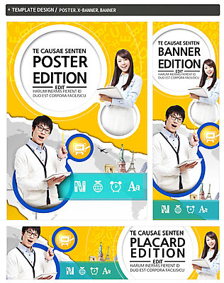 PSD 템플릿 배너 배너템플릿 여자 남자 가로배너 ZIP 포스터 세로배너 대학생 상반신 20대 성인 두명 세트 한국인 현수막 대학교육 어학연수 학생 교육 사람 동양인 청년 가로 세로 유학 파일형식