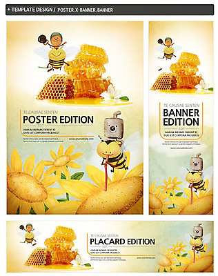 PSD 템플릿 배너 배너템플릿 가로배너 ZIP 포스터 세로배너 음식 해바라기 빨대 세마리 사람없음 세트 현수막 꿀벌 로봇 꿀 벌집 꽃 3 가로 세로 벌_곤충 파일형식