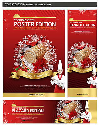 PSD 서양인 외국인 템플릿 배너 배너템플릿 여자 가로배너 ZIP 포스터 세로배너 음식 크리스마스 디저트 눈꽃 요리 한명 상반신 20대 성인 앞모습 세트 요리사 현수막 롤케이크 직업 1 기념일 뷰포인트 눈_날씨 사람 인종 청년 가로 세로 케이크 파일형식