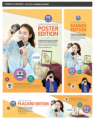 PSD 템플릿 배너 배너템플릿 여자 가로배너 ZIP 포스터 세로배너 여행 윙크 상반신 20대 성인 두명 앞모습 세트 카메라 사진촬영 한국인 현수막 기념사진 뷰포인트 표정 사람 동양인 청년 가로 세로 전자제품 촬영 파일형식