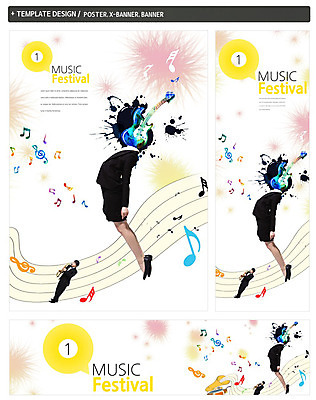 PSD 템플릿 배너 배너템플릿 여자 남자 가로배너 ZIP 포스터 세로배너 음악 음표 문화예술 정장 성인 두명 세트 현수막 얼룩 일렉기타 오선지 기호 옷 사람 가로 세로 기타 악보 오선 파일형식