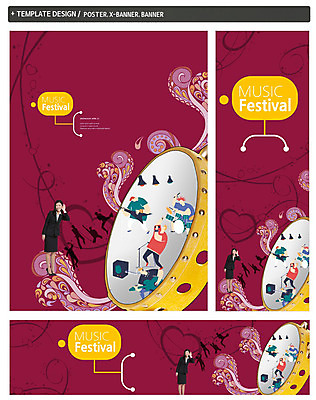 PSD 템플릿 배너 배너템플릿 여자 남자 가로배너 ZIP 포스터 세로배너 음악 연주 무늬 노래 문화예술 여러명 20대 성인 세트 현수막 밴드 일본인 탬버린 외국인 다수 타악기 사람 동양인 청년 가로 세로 파일형식