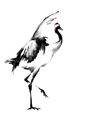 PSD 동물 한마리 일러스트 캘리그라피 사람없음 학 국내일러스트 1 조류 파일형식