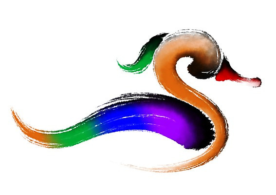 PSD 동물 한마리 곡선 일러스트 캘리그라피 오리 사람없음 컬러풀 청둥오리 국내일러스트 1 선 컬러 조류 파일형식