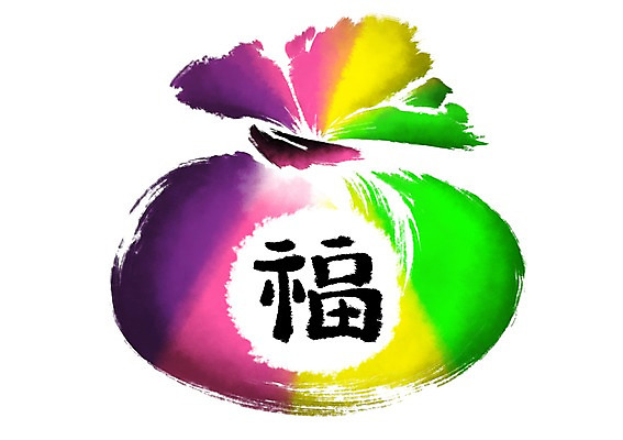 PSD 한국전통 전통 일러스트 캘리그라피 복주머니 전통소품 사람없음 컬러풀 한개 한자 복 국내일러스트 문자 1 컬러 한국 오브젝트 파일형식