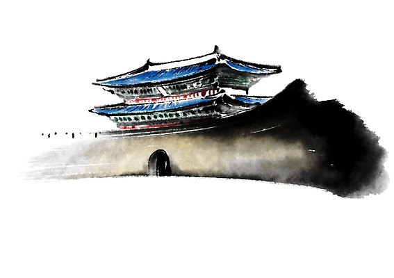 PSD 고건축 한국건축 일러스트 캘리그라피 수묵화 사람없음 숭례문 국보 국내일러스트 건축물 건축 한국 미술 문화재 랜드마크 파일형식