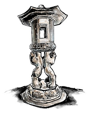 PSD 고건축 한국건축 일러스트 캘리그라피 수묵화 사람없음 사자 석상 석등 국내일러스트 건축물 건축 포유류 미술 파일형식