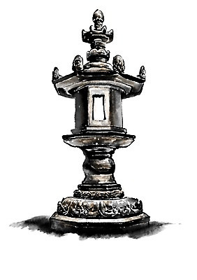 PSD 고건축 한국건축 일러스트 캘리그라피 수묵화 사람없음 석등 국내일러스트 건축물 건축 미술 파일형식