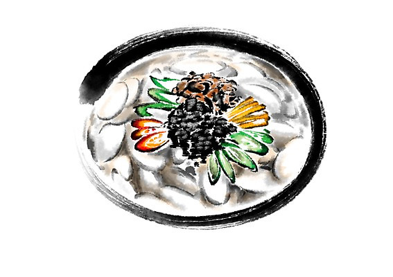 PSD 한국전통 음식 일러스트 캘리그라피 사람없음 전통음식 떡국 한그릇 국내일러스트 1 전통 한식 한국 파일형식