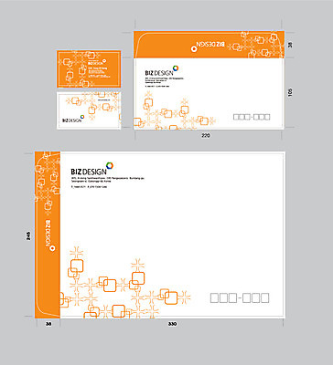 템플릿 문양 무늬 곡선 명함 서류봉투 사람없음 세트 주황색 패키지 봉투템플릿 우편봉투 비즈디자인 이미지템플릿 AI파일 선 컬러 봉투 우편물 파일형식 벡터