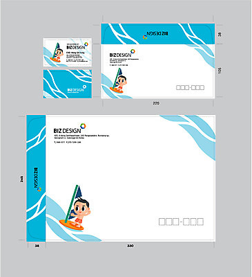 전신 템플릿 남자 파도 하늘색 명함 서류봉투 한명 세트 서핑보드 패키지 봉투템플릿 우편봉투 비즈디자인 이미지템플릿 AI파일 1 바다 봉투 사람 파란색 보드_스포츠 우편물 파일형식 벡터