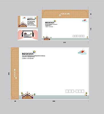 구름 템플릿 여자 남자 비즈니스 명함 회의 서류봉투 여러명 세트 태양 갈색 패키지 봉투템플릿 우편봉투 비즈디자인 이미지템플릿 AI파일 자연요소 컬러 다수 봉투 사람 우편물 파일형식 벡터
